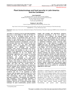 Plant biotechnology and food security in Latin America and the