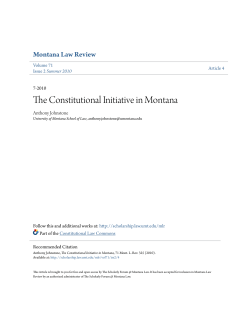 The Constitutional Initiative in Montana