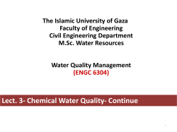Lect. 3- Chemical Water Quality