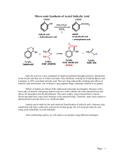 Micro scale Synthesis of Acetyl Salicylic Acid