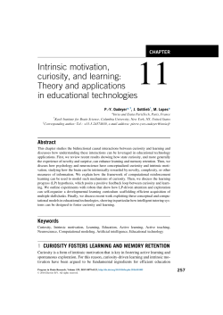 Intrinsic motivation, curiosity, and learning: Theory and applications