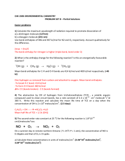 CHE 230S ENVIRONMENTAL CHEMISTRY