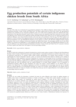 Egg production potentials of certain indigenous chicken breeds from