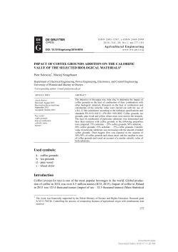 Impact of coffee grounds addition on the calorific value of the