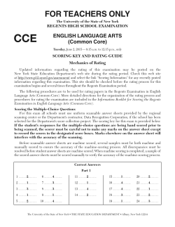 Scoring Key, Part 2, 6A