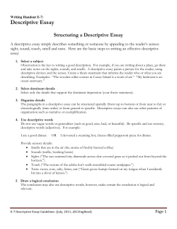 Descriptive Essay Guidelines