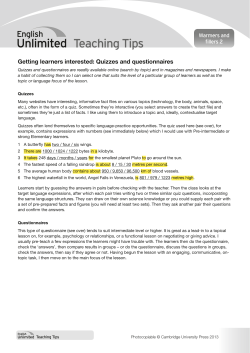 Quizzes and questionnaires - Cambridge University Press