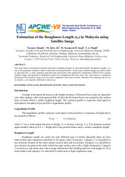 Estimation of the Roughness Length (zo) in Malaysia using