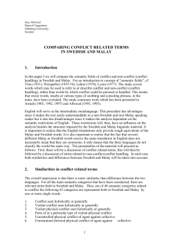 COMPARING CONFLICT RELATED TERMS IN