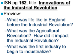 ISN pg 162, title: Innovations of the Industrial Revolution Preview