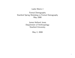 Leslie Matrix 1 - Stanford University