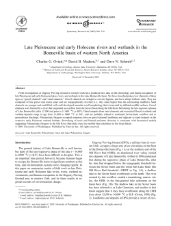 Late Pleistocene and early Holocene rivers and wetlands in the