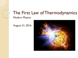 The First Law of Thermodynamics