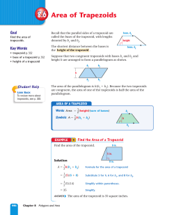 8.6 Area of Trapezoids