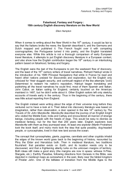 Falsehood, Fantasy and Forgery : 16th century English discovery