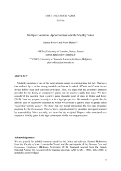 Multiple Causation, Apportionment and the Shapley Value