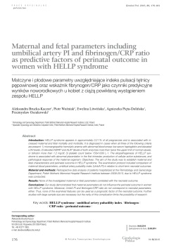 Maternal and fetal parameters including umbilical artery PI and