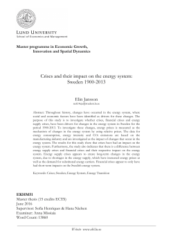 Crises and their impact on the energy system: Sweden 1900-2013