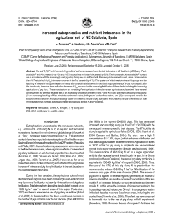 Increased eutrophication and nutrient imbalances in the agricultural