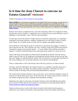 Is it time for Jean Charest to convene an Estates General