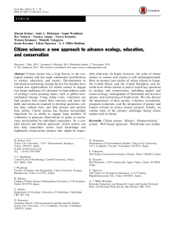 Citizen science: a new approach to advance ecology, education
