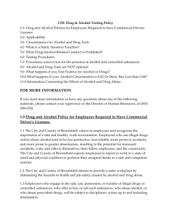 CDL Drug and Alcohol Testing Policy