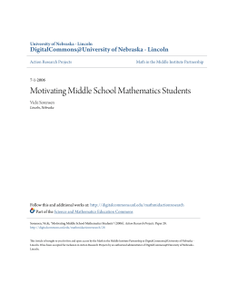 Motivating Middle School Mathematics Students