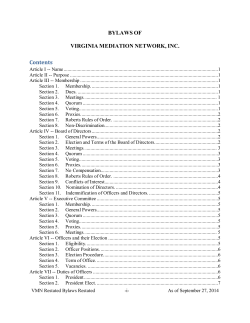 BYLAWS OF VIRGINIA MEDIATION NETWORK, INC. Contents
