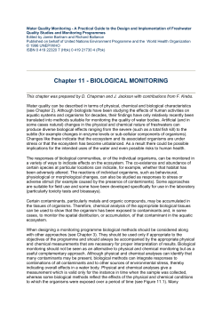 Chapter 11 - BIOLOGICAL MONITORING