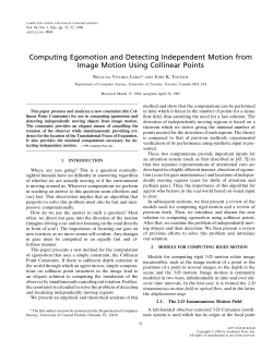 Computing Egomotion and Shape from Image Motion using