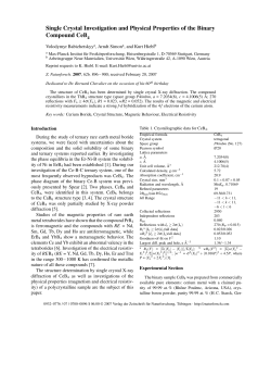Single Crystal Investigation and Physical Properties of the Binary