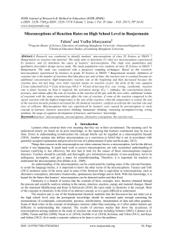 Misconceptions of Reaction Rates on High School Level in