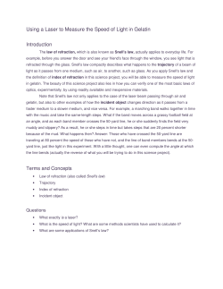 Using a Laser to Measure the Speed of Light in Gelatin