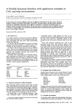 A Flexible Synonym Interface with application examples in CAL and
