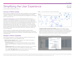 Simplifying the User Experience