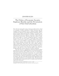 The Politics of Economic Security: Employee Benefits