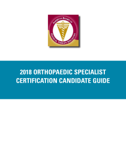 Orthopaedic Specialist Certification Candidate Guide