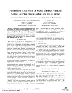 Pessimism Reduction In Static Timing Analysis Using