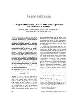 A Suggested Classification Guide for PACS Client Applications: The