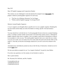 May 2015 Dear AP English Language and Composition Student