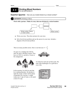Dividing Mixed Numbers - White Plains Public Schools