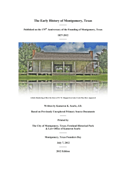 The Early History of Montgomery, Texas