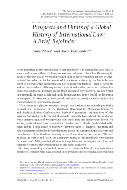 Prospects and Limits of a Global History of