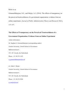 Does transparency affect people`s attitudes towards government