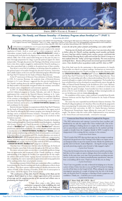 Marriage, The Family, and Human Sexuality&mdash;A Seminary Program