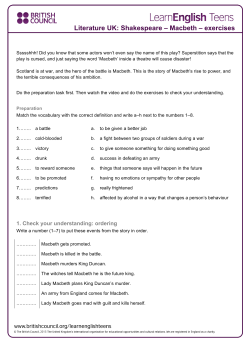 Macbeth &ndash; exercises - LearnEnglish Teens
