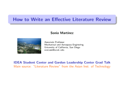 How to Write an Effective Literature Review