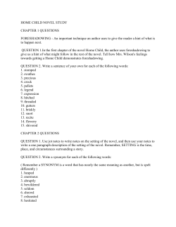HOME CHILD NOVEL STUDY CHAPTER 1