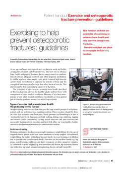 Patient Handout - Exercising to help prevent osteoporotic fractures