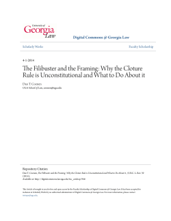 The Filibuster and the Framing: Why the Cloture Rule